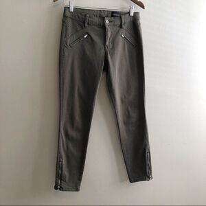 Club Monaco Stretchy Zipper Hem Skinny Leg Fit Jeggings Jeans Pants Green